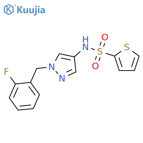 N-[1-(2-fluorobenzyl)-1H-pyrazol-4-yl]thiophene-2-sulfonamide structure