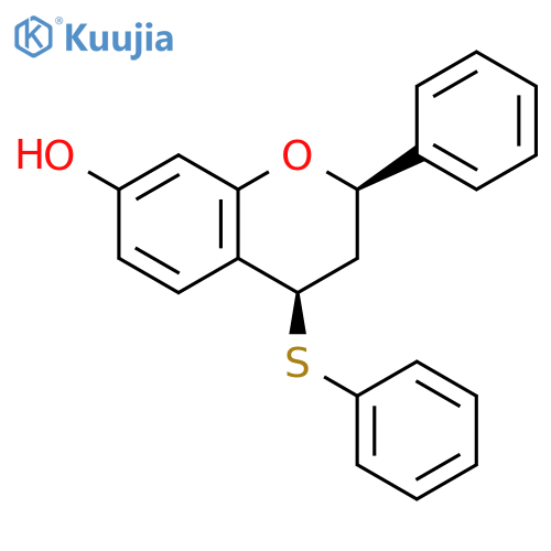 2H-1-BENZOPYRAN-7-OL, 3,4-DIHYDRO-2-PHENYL-4-(PHENYLTHIO)-, CIS- structure