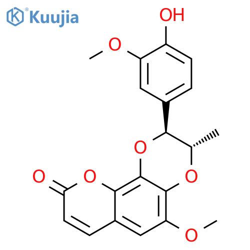 9H-Pyrano[2,3-f]-1,4-benzodioxin-9-one,2,3-dihydro-2-(4-hydroxy-3-methoxyphenyl)-5-methoxy-3-methyl-, (2S,3S)- structure