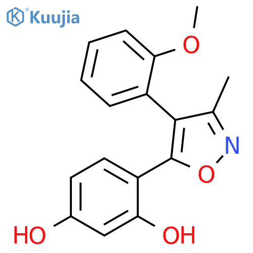 4-4-(2-methoxyphenyl)-3-methyl-1,2-oxazol-5-ylbenzene-1,3-diol structure