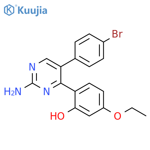 2-2-amino-5-(4-bromophenyl)pyrimidin-4-yl-5-ethoxyphenol structure
