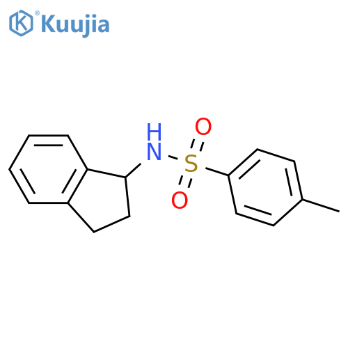 Benzenesulfonamide, N-(2,3-dihydro-1H-inden-1-yl)-4-methyl-, (+)- structure