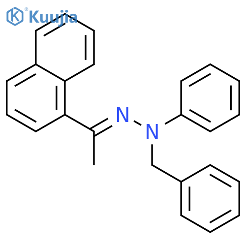 ETHANONE, 1-(1-NAPHTHALENYL)-, PHENYL(PHENYLMETHYL)HYDRAZONE structure