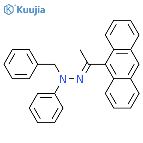 Ethanone, 1-(9-anthracenyl)-, phenyl(phenylmethyl)hydrazone structure