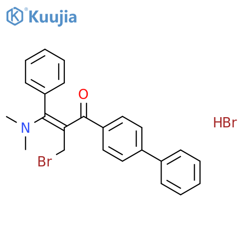 2-(bromomethyl)-3-(dimethylamino)-3-phenyl-1-(4-phenylphenyl)prop-2-en-1-one hydrobromide structure