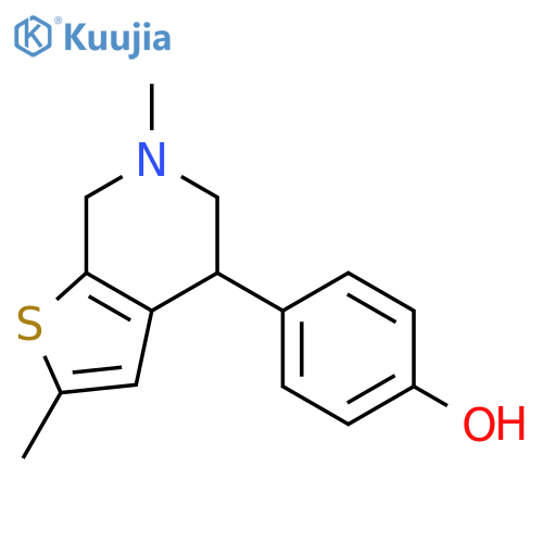 PHENOL, 4-(4,5,6,7-TETRAHYDRO-2,6-DIMETHYLTHIENO[2,3-C]PYRIDIN-4-YL)- structure