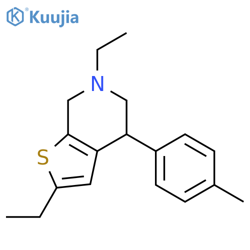 THIENO[2,3-C]PYRIDINE, 2,6-DIETHYL-4,5,6,7-TETRAHYDRO-4-(4-METHYLPHENYL)- structure