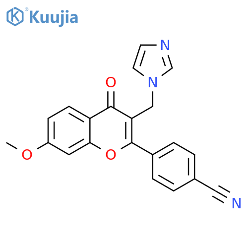 Benzonitrile,4-[3-(1H-imidazol-1-ylmethyl)-7-methoxy-4-oxo-4H-1-benzopyran-2-yl]- structure