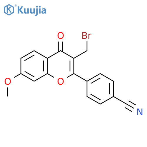 Benzonitrile,4-[3-(bromomethyl)-7-methoxy-4-oxo-4H-1-benzopyran-2-yl]- structure