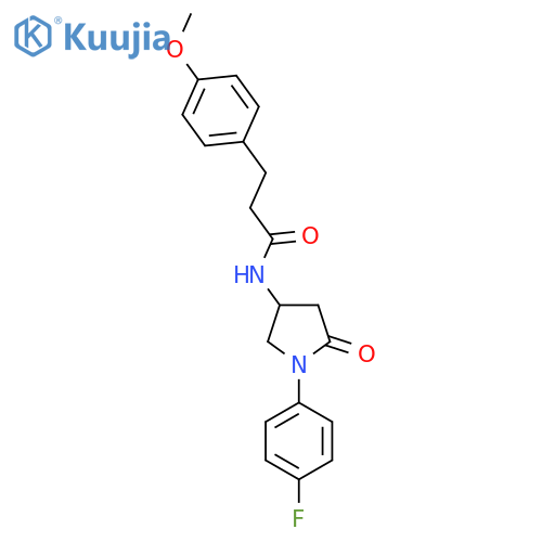 N-1-(4-fluorophenyl)-5-oxopyrrolidin-3-yl-3-(4-methoxyphenyl)propanamide structure