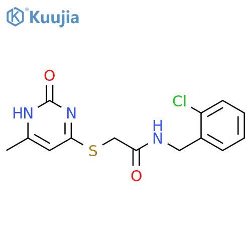 N-(2-chlorophenyl)methyl-2-(6-methyl-2-oxo-1,2-dihydropyrimidin-4-yl)sulfanylacetamide structure