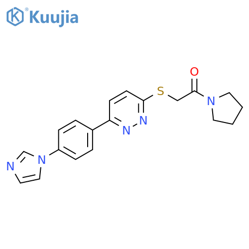 2-({6-4-(1H-imidazol-1-yl)phenylpyridazin-3-yl}sulfanyl)-1-(pyrrolidin-1-yl)ethan-1-one structure