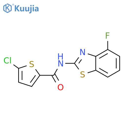 5-chloro-N-(4-fluoro-1,3-benzothiazol-2-yl)thiophene-2-carboxamide structure