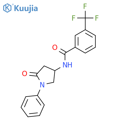 N-(5-oxo-1-phenylpyrrolidin-3-yl)-3-(trifluoromethyl)benzamide structure
