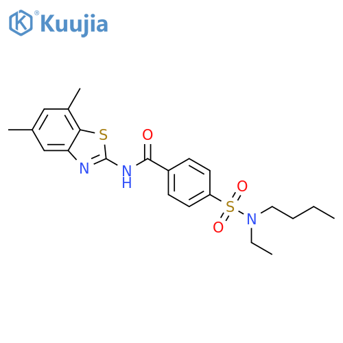 4-butyl(ethyl)sulfamoyl-N-(5,7-dimethyl-1,3-benzothiazol-2-yl)benzamide structure