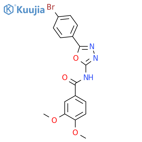 N-5-(4-bromophenyl)-1,3,4-oxadiazol-2-yl-3,4-dimethoxybenzamide structure