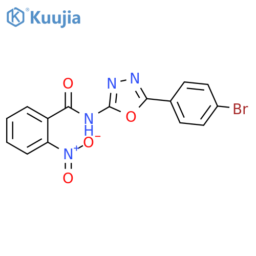 N-5-(4-bromophenyl)-1,3,4-oxadiazol-2-yl-2-nitrobenzamide structure