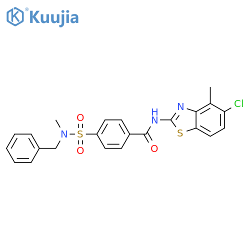 4-benzyl(methyl)sulfamoyl-N-(5-chloro-4-methyl-1,3-benzothiazol-2-yl)benzamide structure