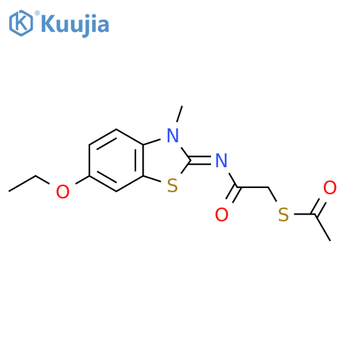 2-(acetylsulfanyl)-N-(2Z)-6-ethoxy-3-methyl-2,3-dihydro-1,3-benzothiazol-2-ylideneacetamide structure