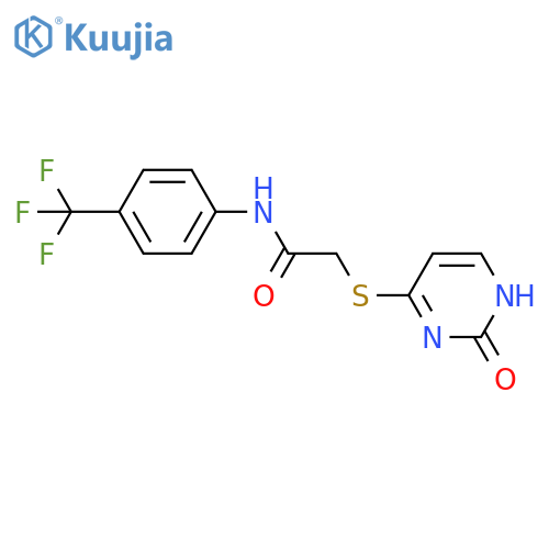 2-(2-oxo-1,2-dihydropyrimidin-4-yl)sulfanyl-N-4-(trifluoromethyl)phenylacetamide structure