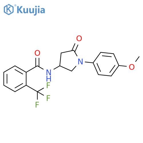 N-1-(4-methoxyphenyl)-5-oxopyrrolidin-3-yl-2-(trifluoromethyl)benzamide structure