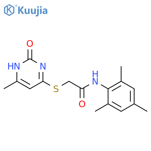 2-(6-methyl-2-oxo-1,2-dihydropyrimidin-4-yl)sulfanyl-N-(2,4,6-trimethylphenyl)acetamide structure