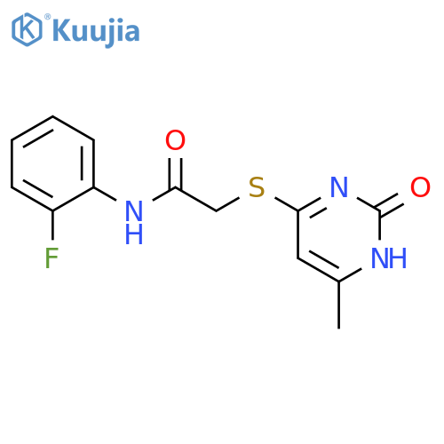 N-(2-fluorophenyl)-2-(6-methyl-2-oxo-1,2-dihydropyrimidin-4-yl)sulfanylacetamide structure