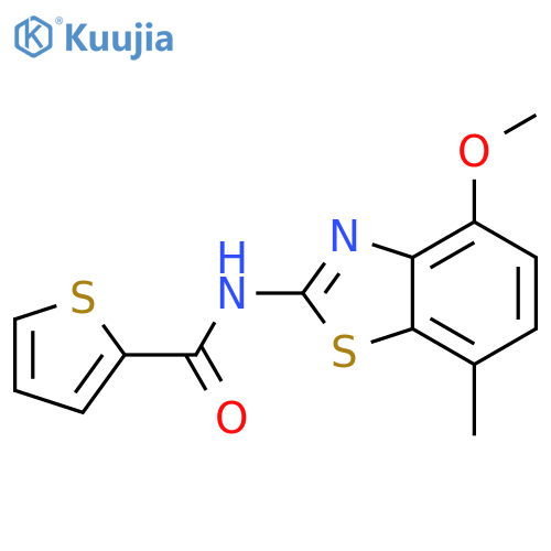 N-(4-methoxy-7-methyl-1,3-benzothiazol-2-yl)thiophene-2-carboxamide structure
