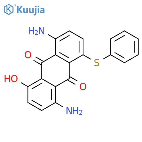 9,10-ANTHRACENEDIONE, 1,5-DIAMINO-4-HYDROXY-8-(PHENYLTHIO)- structure
