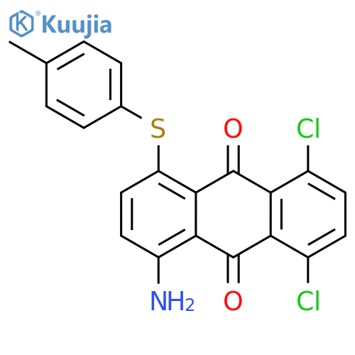 9,10-ANTHRACENEDIONE, 1-AMINO-5,8-DICHLORO-4-[(4-METHYLPHENYL)THIO]- structure