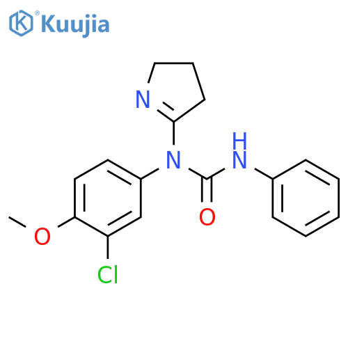 3-(3-chloro-4-methoxyphenyl)-3-(3,4-dihydro-2H-pyrrol-5-yl)-1-phenylurea structure