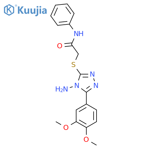 2-{4-amino-5-(3,4-dimethoxyphenyl)-4H-1,2,4-triazol-3-ylsulfanyl}-N-phenylacetamide structure