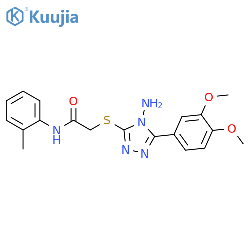 2-{4-amino-5-(3,4-dimethoxyphenyl)-4H-1,2,4-triazol-3-ylsulfanyl}-N-(2-methylphenyl)acetamide structure