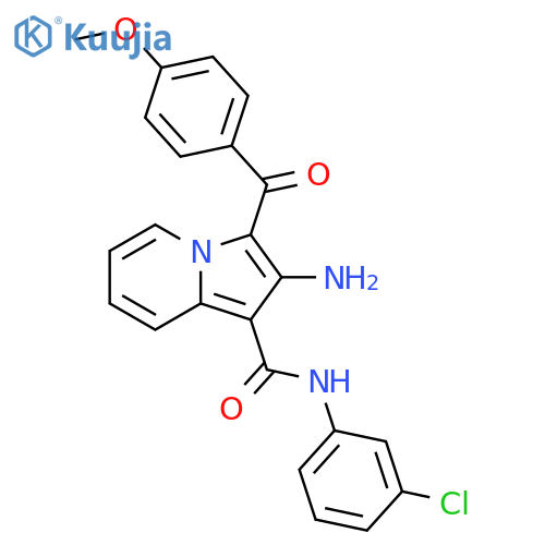2-amino-N-(3-chlorophenyl)-3-(4-methoxybenzoyl)indolizine-1-carboxamide structure
