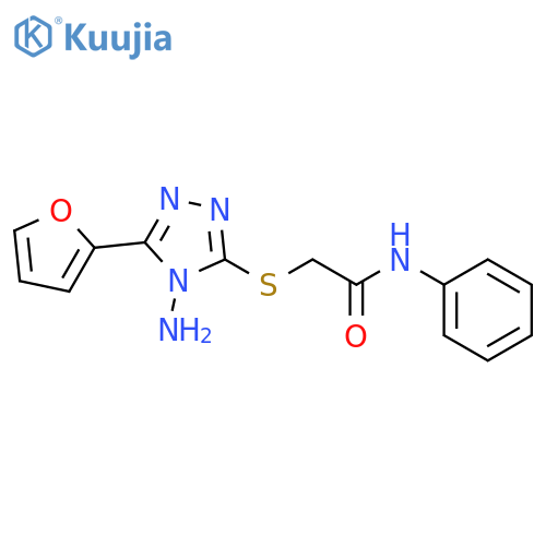 2-{4-amino-5-(furan-2-yl)-4H-1,2,4-triazol-3-ylsulfanyl}-N-phenylacetamide structure