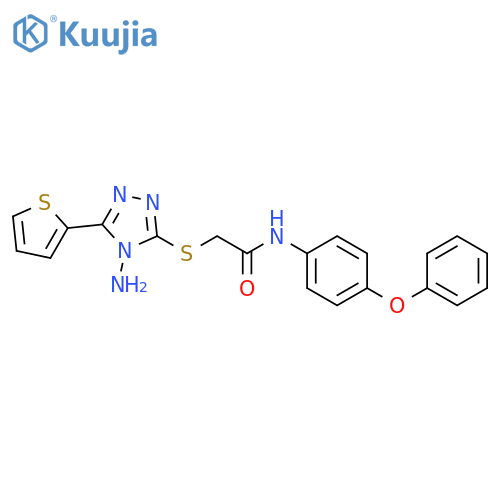 2-{4-amino-5-(thiophen-2-yl)-4H-1,2,4-triazol-3-ylsulfanyl}-N-(4-phenoxyphenyl)acetamide structure