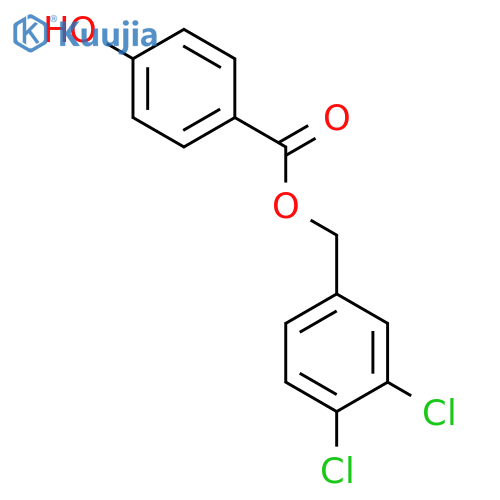 Benzoic acid, 4-hydroxy-, (3,4-dichlorophenyl)methyl ester structure