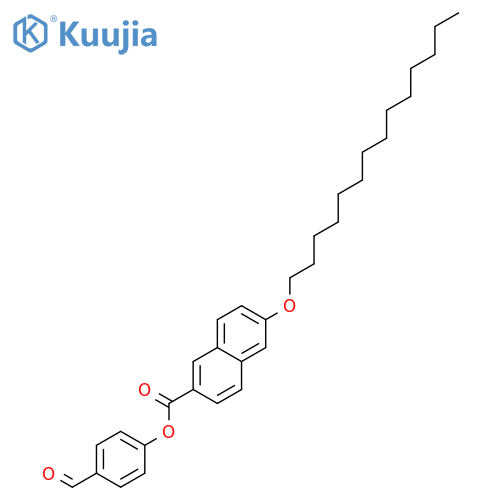 2-NAPHTHALENECARBOXYLIC ACID, 6-(TETRADECYLOXY)-, 4-FORMYLPHENYL ESTER structure