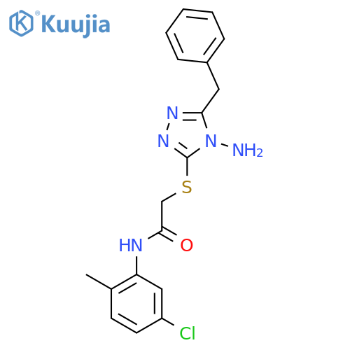 2-(4-amino-5-benzyl-4H-1,2,4-triazol-3-yl)sulfanyl-N-(5-chloro-2-methylphenyl)acetamide structure