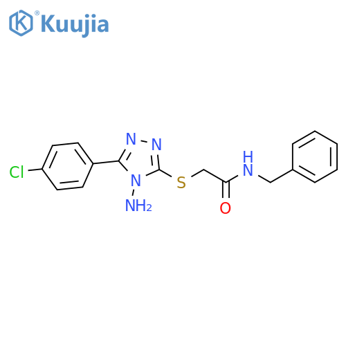 2-{4-amino-5-(4-chlorophenyl)-4H-1,2,4-triazol-3-ylsulfanyl}-N-benzylacetamide structure