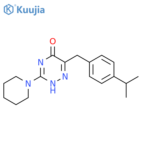 3-(piperidin-1-yl)-6-{4-(propan-2-yl)phenylmethyl}-4,5-dihydro-1,2,4-triazin-5-one structure