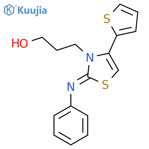 3-(2Z)-2-(phenylimino)-4-(thiophen-2-yl)-2,3-dihydro-1,3-thiazol-3-ylpropan-1-ol structure