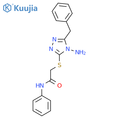 2-(4-amino-5-benzyl-4H-1,2,4-triazol-3-yl)sulfanyl-N-phenylacetamide structure