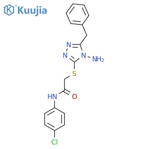 2-(4-amino-5-benzyl-4H-1,2,4-triazol-3-yl)sulfanyl-N-(4-chlorophenyl)acetamide structure