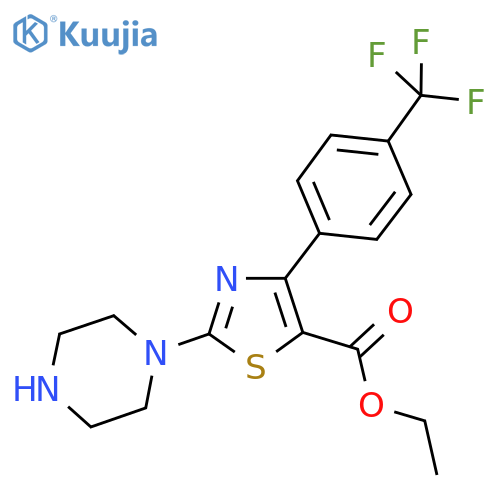 ETHYL 2-PIPERAZINE-4-(4-TRIFLUOROMETHYL)PHENYL THIAZOLE-5-CARBOXYLATE structure