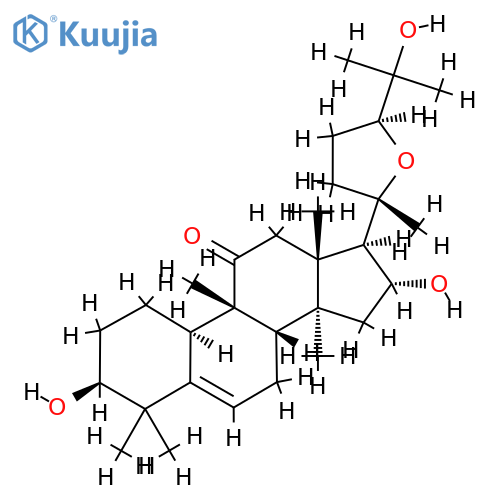 (10α,24S)-20,24-Epoxy-3β,16α,25-trihydroxy-9β-methyl-19-norlanost-5-en-11-one structure