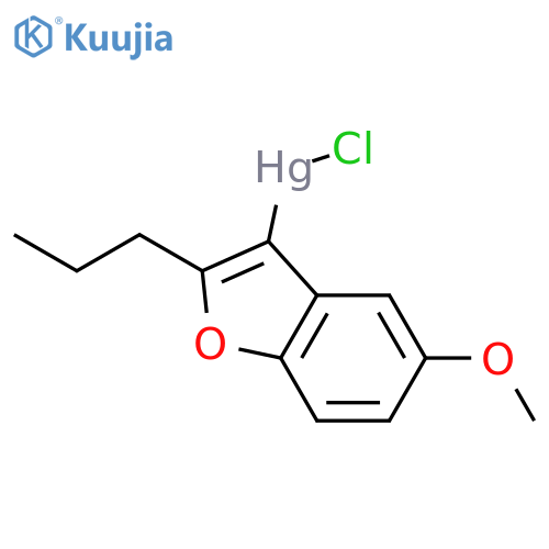 Mercury, chloro(5-methoxy-2-propyl-3-benzofuranyl)- structure