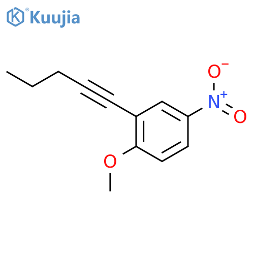 Benzene, 1-methoxy-4-nitro-2-(1-pentynyl)- structure