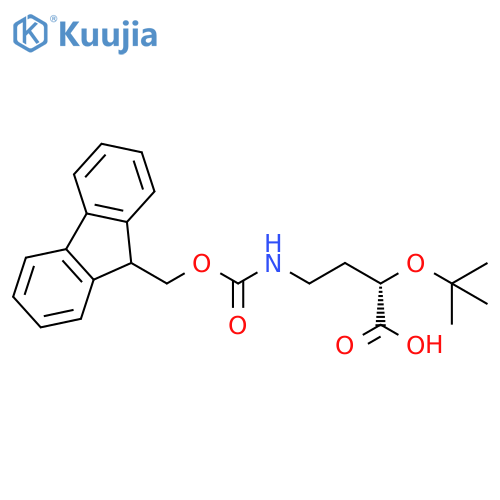 (2S)-2-(tert-butoxy)-4-({(9H-fluoren-9-yl)methoxycarbonyl}amino)butanoic acid structure