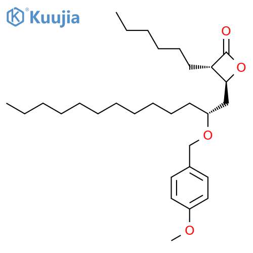 2-Oxetanone, 3-hexyl-4-[(2R)-2-[(4-methoxyphenyl)methoxy]tridecyl]-, (3S,4S)- structure